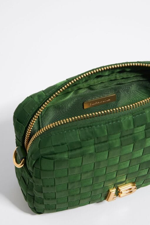 Bolso Bandolera Pequeño Nylon Trenzado Verde