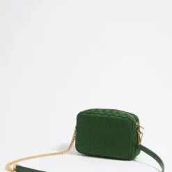 Bolso Bandolera Pequeño Nylon Trenzado Verde