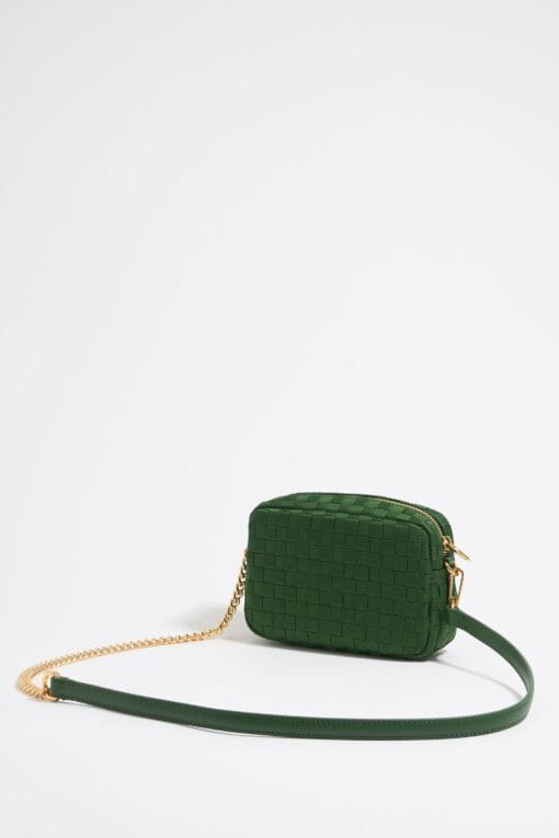 Bolso Bandolera Pequeño Nylon Trenzado Verde