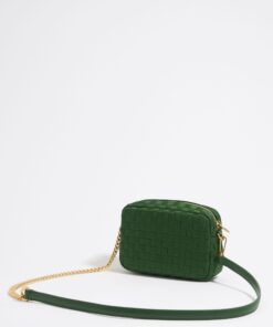 Bolso Bandolera Pequeño Nylon Trenzado Verde