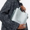 Bolso Chihuahua Pequeño de Piel color Plata