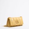 Bolso Pequeño con Solapa de Napa de Color Amarillo Topacio