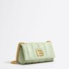 Bolso Pequeño de Napa Verde Claro con Solapa