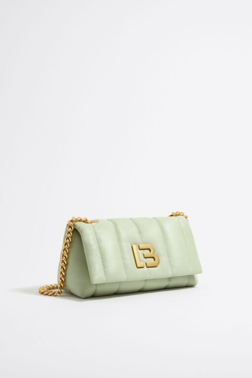 Bolso Pequeño de Napa Verde Claro con Solapa
