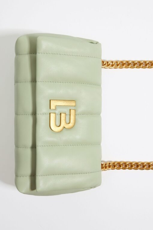 Bolso Pequeño de Napa Verde Claro con Solapa