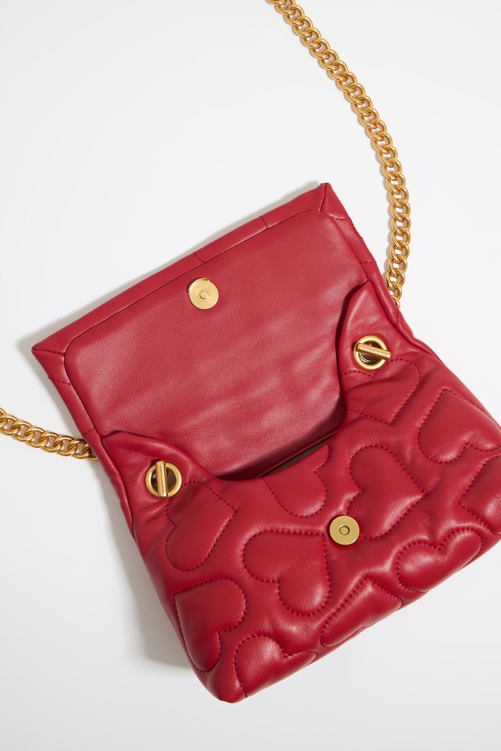 Bolso Solapa Pequeño Piel Napa Rojo