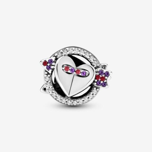 Charm Corazón Flechado con Circonitas