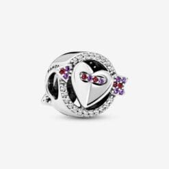 Charm Corazón Flechado con Circonitas