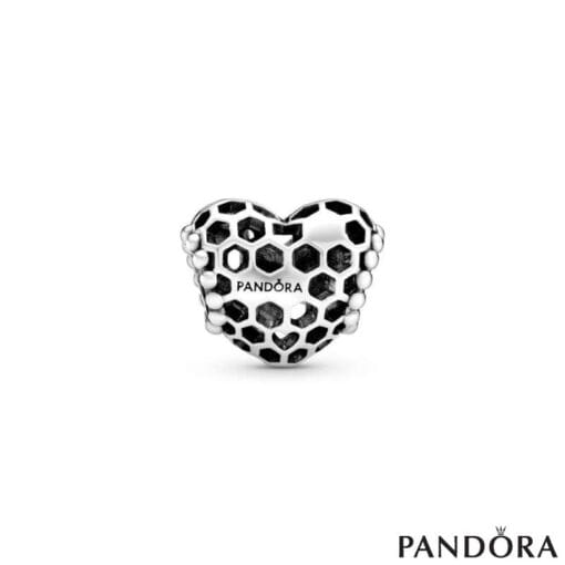 Charm de Corazón con Forma de Panal de Abeja Feliz