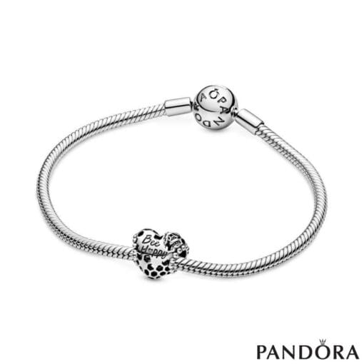Charm de Corazón con Forma de Panal de Abeja Feliz