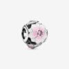 Charm de Flor de Magnolia Rosa Calada