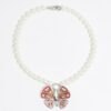 Collar de perlas de mariposa de cristal