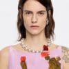 Collar Perlas Labios Rojo