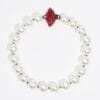 Collar Perlas Labios Rojo