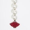 Collar Perlas Labios Rojo