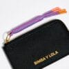 Monedero rectangular de piel negra