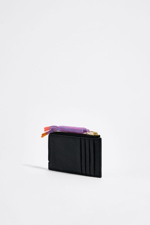 Monedero rectangular de piel negra