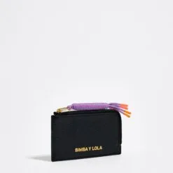 Monedero rectangular de piel negra