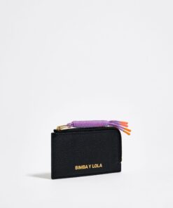 Monedero rectangular de piel negra