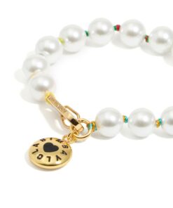 Pulsera de Perlas con Logo de Caramelo y Cordón Multicolor