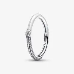 Anillo Doble Pandora ME Pavé y Blanco