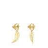 Aretes Largos con Baño de oro 18k Sobre Plata y Nácar Yunque