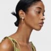 Aretes Largos con Baño de oro 18k Sobre Plata y Nácar Yunque