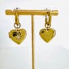 Bimba y Lola Aretes Aro Corazón Cristales Dorados