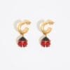 Bimba y Lola Aretes de Catarina con Cristales Arracadas Doradas