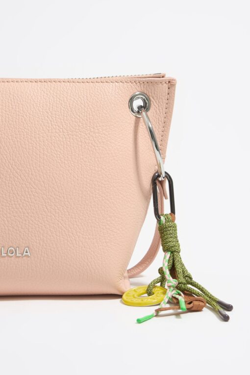 Bolso Trapecio Mediano Piel Rosa Claro