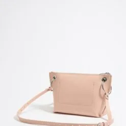 Bolso Trapecio Mediano Piel Rosa Claro