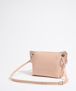 Bolso Trapecio Mediano Piel Rosa Claro