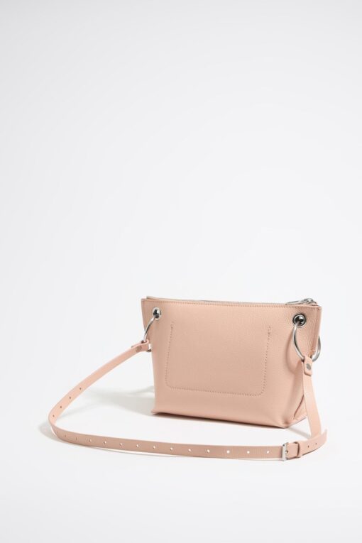 Bolso Trapecio Mediano Piel Rosa Claro