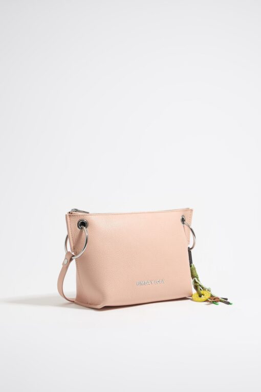 Bolso Trapecio Mediano Piel Rosa Claro