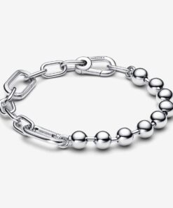 Pulsera de Cadena de Eslabones y Cuentas de Metal