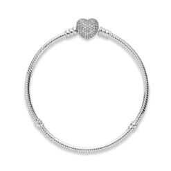 Pulsera de cadena de serpiente con cierre de corazón