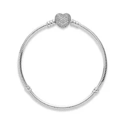 Pulsera de cadena de serpiente con cierre de corazón
