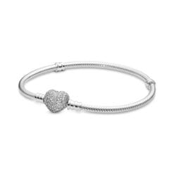 Pulsera de cadena de serpiente con cierre de corazón