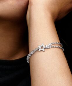 Pulsera de cadena doble con estrella fugaz