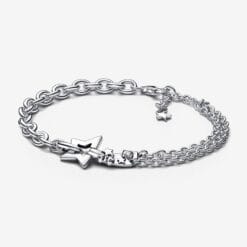 Pulsera de cadena doble con estrella fugaz