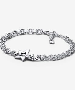 Pulsera de cadena doble con estrella fugaz