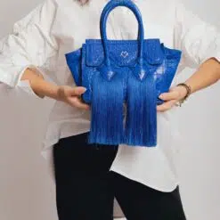 Valentina en Azul Real Piel Efecto Cocodrilo