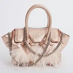 Valentina en Rosè Gold y Plumas y Cadena Plateada