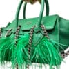 Valentina en Verde Esmeralda y Plumas / Cadena Plata