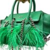 Valentina en Verde Esmeralda y Plumas / Cadena Plata